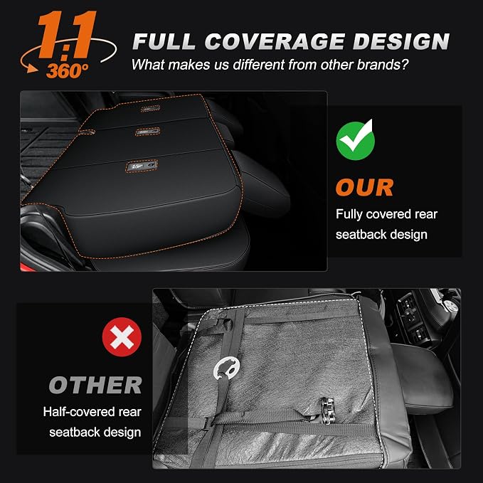 AOMSAZTO Seat Covers for Toyota 4Runner 2025 2026 (5 Seats Model Only) | Custom Fit Full Set Faux Leather Waterproof Airbag Compatible Car Seats Cover for 4Runner Accessories Black