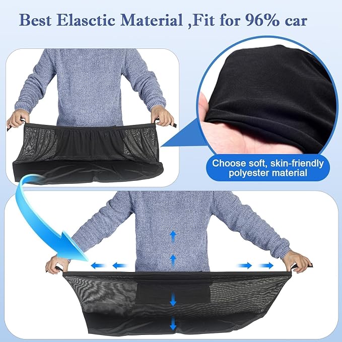 Car Rear Side Window Shades for Pickup Trucks,7 Seats Larger SUVs, Breathable Stretchy Mesh Car Sun Shades Covers for Camping, Anti-Sun Glare, Reduce UV Rays,Privacy Protecstion,2 Pack