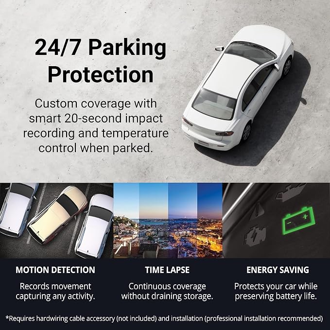 Thinkware Dash Cam, F70 PRO - 1080p FHD, Wi‑Fi, Smart Parking Mode with Super Night Vision, 32GB microSD