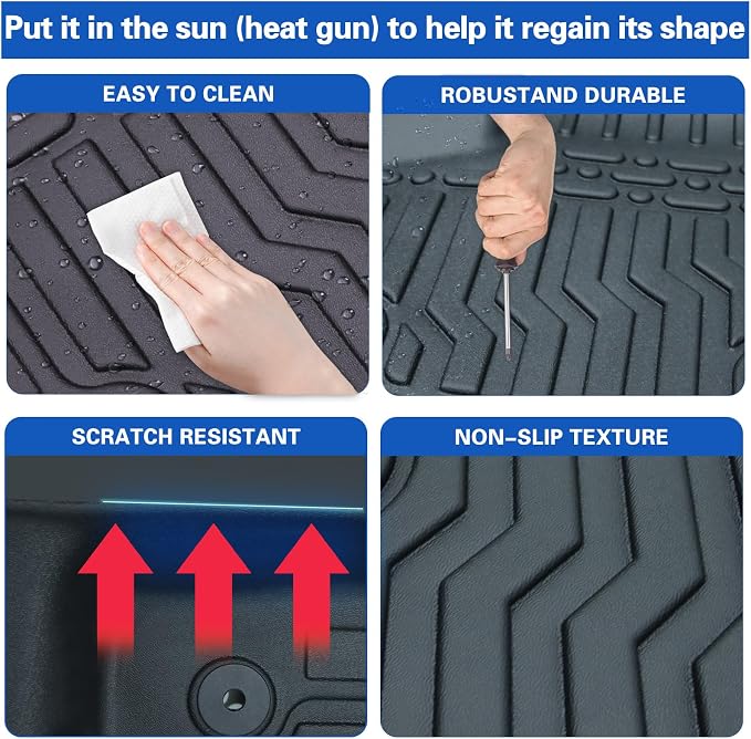 Floor Mats for 2013-2018 Lexus ES350,All-Weather TPE Rubber Floor Mats Fits 1st & 2nd & Row,Anti-Slip Floor Liners Full Set Automobile mats Accessories Black