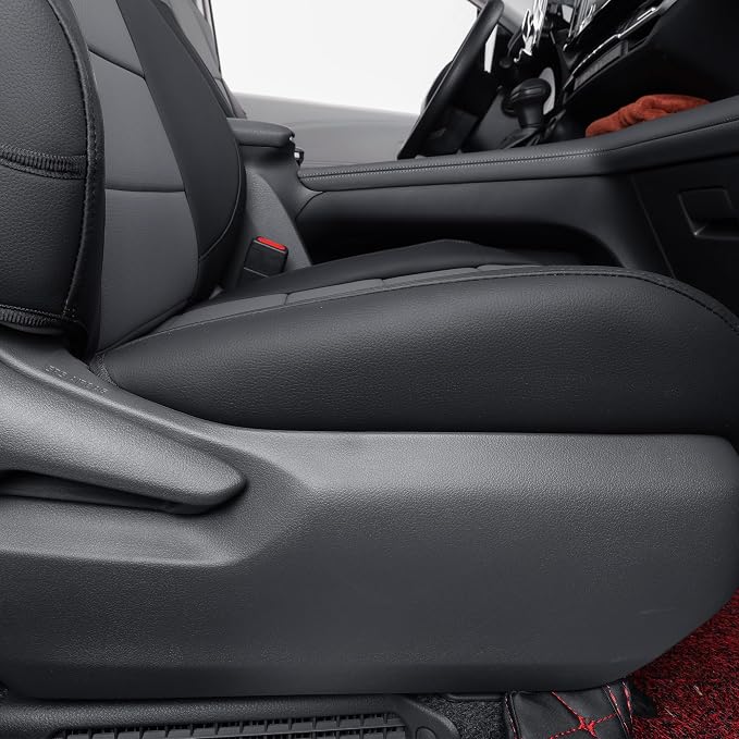 coverdream Sienna Leather Car Seat Covers Custom Fit for 2011-2020 Toyota Sienna LE,XLE,Limited,L,XLE Premium,Limited Premium,7-Seater,Full Coverage Auto Seat Protector (Full Set,Black/Gray)