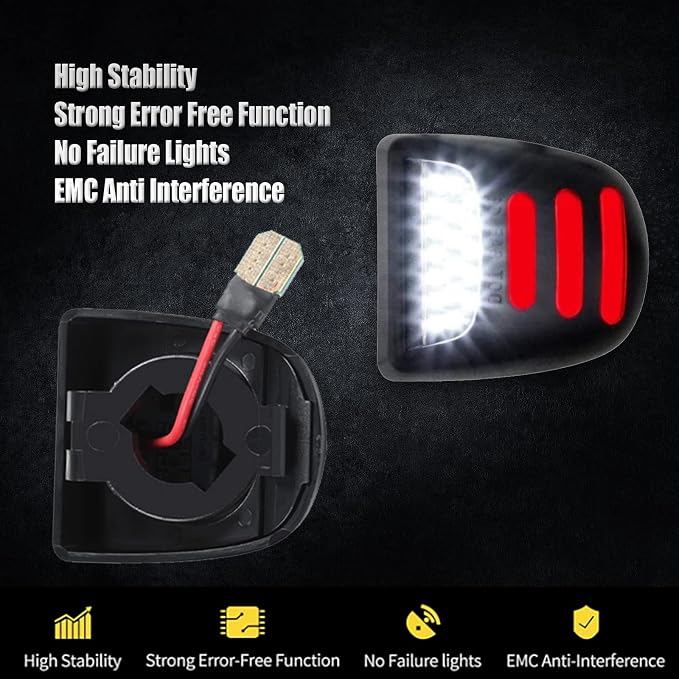 Bestview LED License Plate Light Tag Lamp Assembly - Tag Lights Led with Red OLED Neon Tube - Compatible with Chevy Silverado Suburban Tahoe GMC Sierra 1500 2500 3500 HD Escalade EXT, 2 Pieces