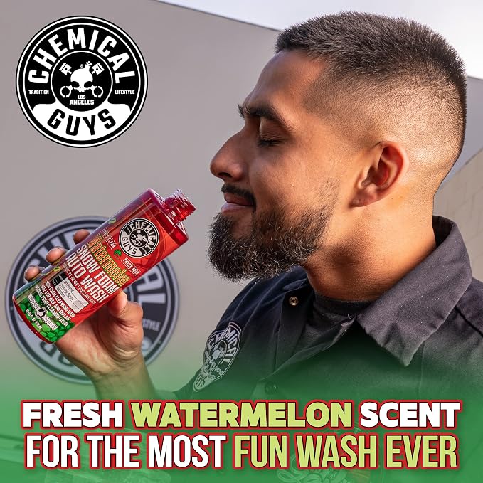 Chemical Guys, Watermelon Snow Foam Car Wash Soap, Foam Cannon, 1 Gallon | High-foaming pH-balanced suds for cannons, guns or buckets, gentle on wax and coatings, fresh watermelon scent