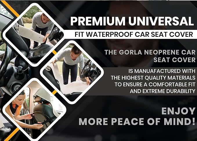 Gorla Gear Pink Premium Universal Fit Waterproof Stain Resistant Car Seat Cover Neoprene Non-Slip Bucket Seat Dog Sweat Proof Protector Save Your Leather Cloth Seats Automotive Van Truck SUV Sedan