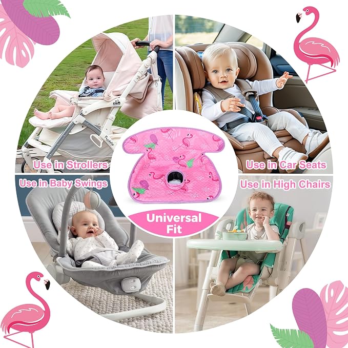 Car Seat Potty Training Protector, 2 Pack Waterproof Piddle Pad Carseat for Baby Toddlers, Leak-Proof Car Seat Liner with Non-Slip & 2 Strap Covers, Machine Washable - Pink