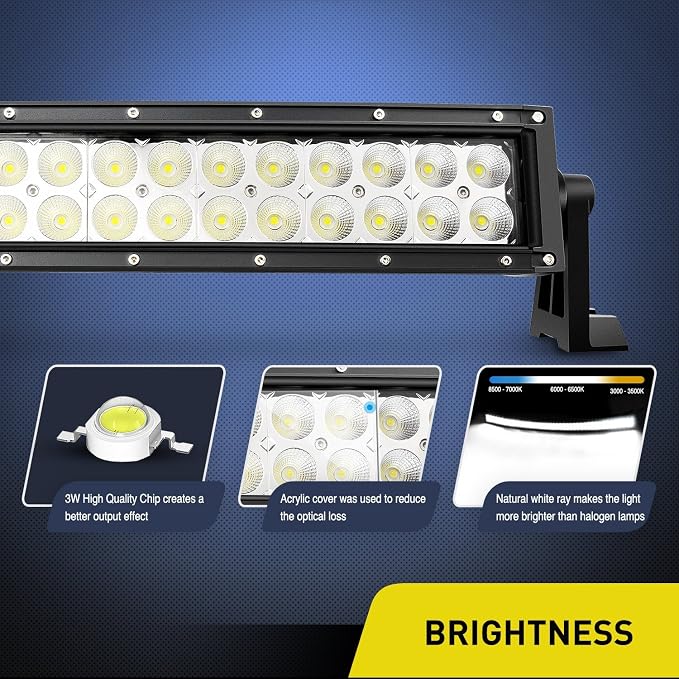 Nilight LED Light Bar 50Inch 288W 20100LM Curved Spot Flood Combo Driving Lamp Roof Bumper Off Road LED Work Lights Pods for Van Camper Wagon Car Pickup Golf Cart ATV UTV SUV Truck Boat 4x4