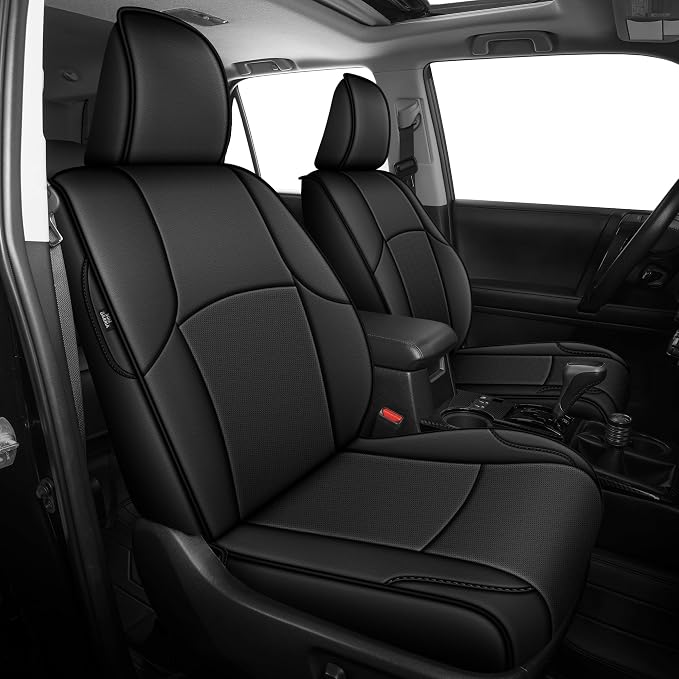 AOMSAZTO Custom Fit Seat Covers for Toyota 4runner 2011-2024 7 Seats | Full Set Faux Leather Car Seats Cover for 2011 2012 2013 2014 2015 2016 2017 2018 2019 2020 2021 2022 2023 2024 4Runner Black