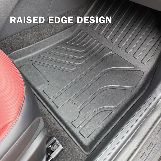 KUST Floor Mats for 2024-2026 Chevy Trax Accessories | Front Rear 2 Rows Floor Liners, All Weather Protection Car Mats, TPE Rubber, Raised Edge