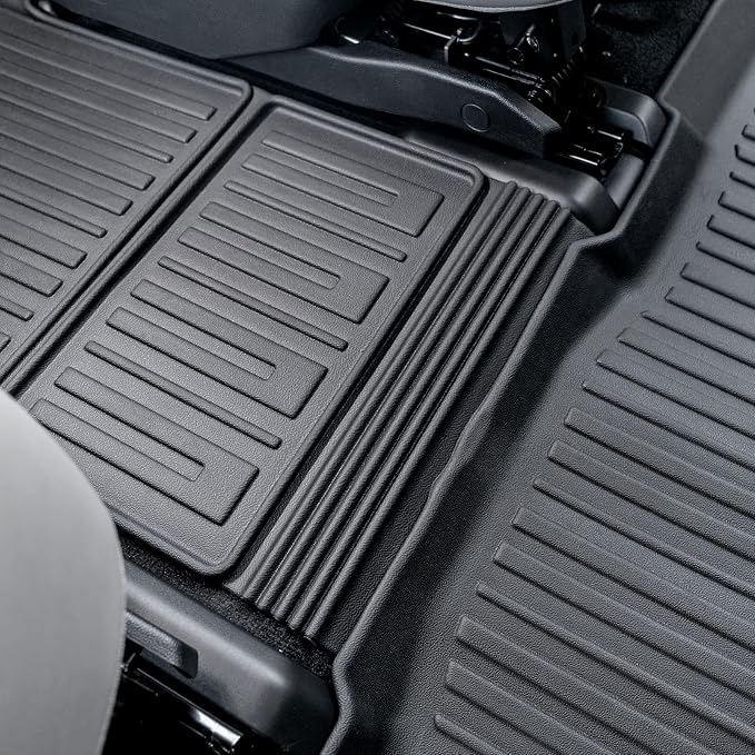 Floor Mats Set for 2024-2026 Chevy Traverse & GMC Acadia, with Sub-Trunk Mat, Only for 7 Seats Captain Chairs, All Weather TPE Cargo Liner Door Sill Guards Accessories