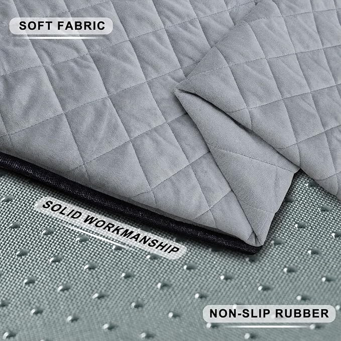 YOKYHOM Golf Cart Seat Covers, Thickened Short Plush Seat Towel Blanket with Non-Slip Backing, Soft & Heavy Duty, Fits Most 2 & 4 Passenger EZGO Yamaha Club Car, 51"x30.5", Light Gray