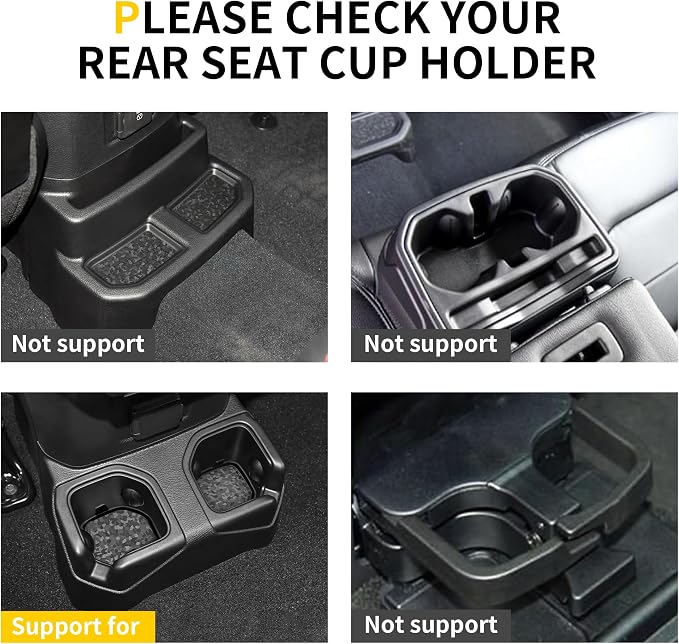 Cup Holder Inserts Coaster Compatible with Jeep Wrangler JL Gladiator JT 2018-2026 Accessories, Center Console Cupholder Pad, Non-Slip Drink Liner, Original Design, TPE, 4-Pcs Front Rear
