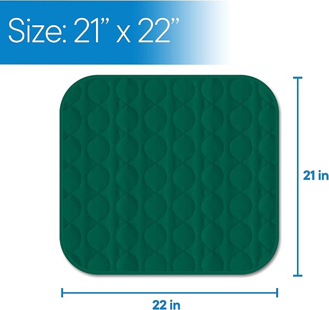 RMS Washable & Reusable Incontinence Chair Pad, Seat Protector, Bed Pad (Green)