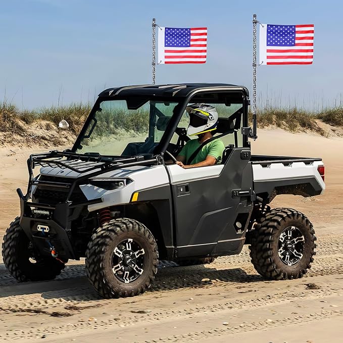 Nilight UTV Whip Light Mount 2PCS Flag Antenna Mounting Brackets Adjustable for Pro-fit Cage Compatible with Polaris Ranger General Can am Defender Commander Maverick Trail/Sport
