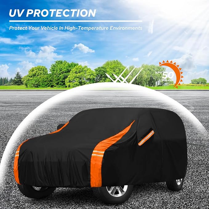 10-Layer Compatible with Jeep Cover Waterproof 4 Door All Weather for Automobiles, Soft Cotton Lining Outdoor Full Covers with Door Zipper, Universal Fit for Wrangler CJ YJ TJ JK JL