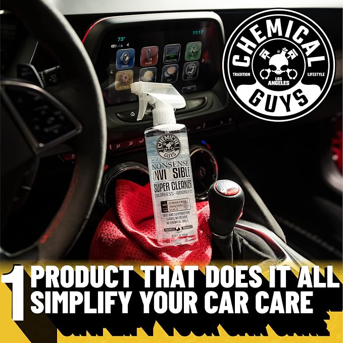 Chemical Guys Nonsense Colorless & Odorless All Surface Cleaner - Interior Cleaner, Safe for Vinyl, Rubber, Plastic, Carpet, and Upholstery, pH Balanced, Residue-Free, Unscented, 16 Fl Oz, Pack of 2 | Colorless, odorless, residue-free cleaner lifts dir...