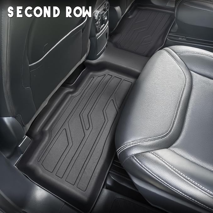 KARPAL Floor Mats for 2020-2025 Ford Explorer (Fit 6 & 7 Seat), Custom Fit TPE All Weather Ford Explorer Accessories 1st & 2nd & 3th Row Floor Liner & Trunk Mat with Backrest Mat