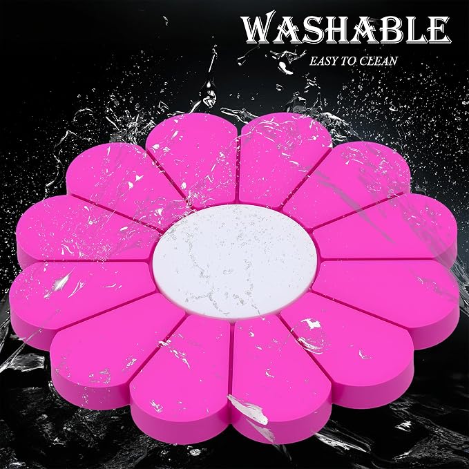 4-Pack Car Cup Holder Coaster Inserts, Daisy Shape, 2.75 Inch Non-Slip Silicone Cup Holder Insert, Universal Non-Slip Cup Holders, Car Accessories Interior for Women and Man (Rose Red)