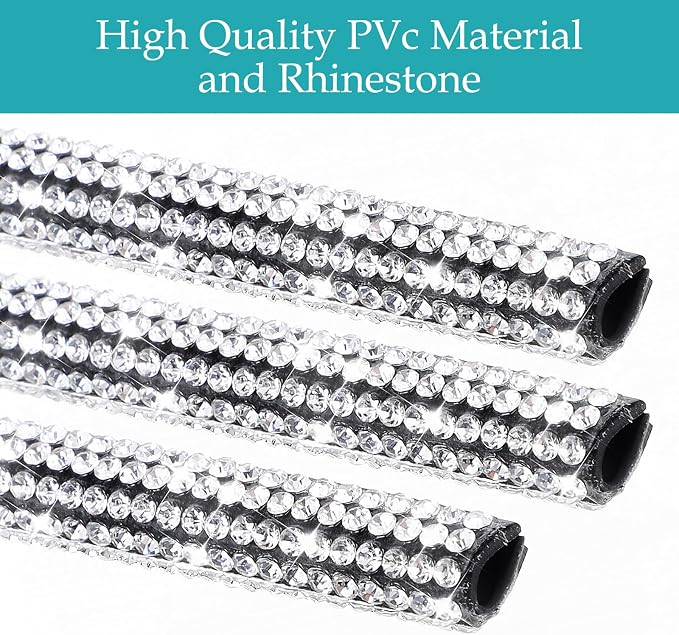 10 Pcs Bling Car Vent Outlet Trim Bling Car Accessories for Women Interior Rhinestone Cars Air Conditioner Vent Decoration Strip Glitter Cars Decorations for Women