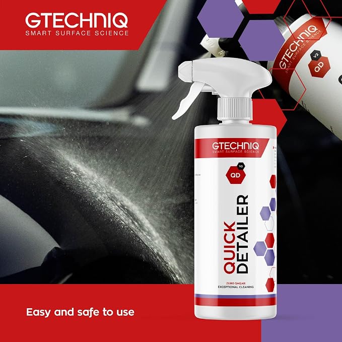 Gtechniq Quick Detailer Spray Car Polish, 169 fl oz | Removes Fingerprints and Watermarks, Enhances Protection and Shine, Easy to Apply and Long-Lasting Results