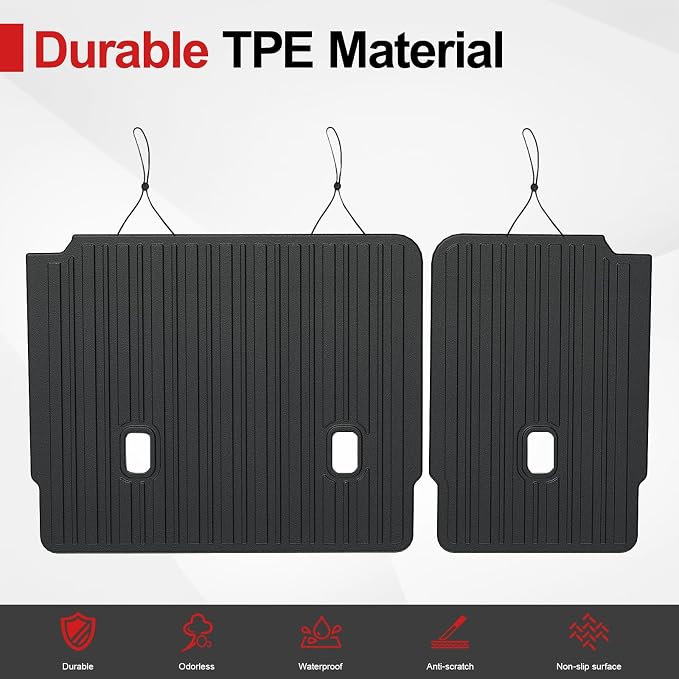 2nd Backrest Mat for Volkswagen VW Atlas 2018-2025 2026 (Not for Cross Sport)-All Weather TPE Seat Back Cover Protection Kick Mats for VW Atlas SE SEL Peak Edition Accessories-7 Seats