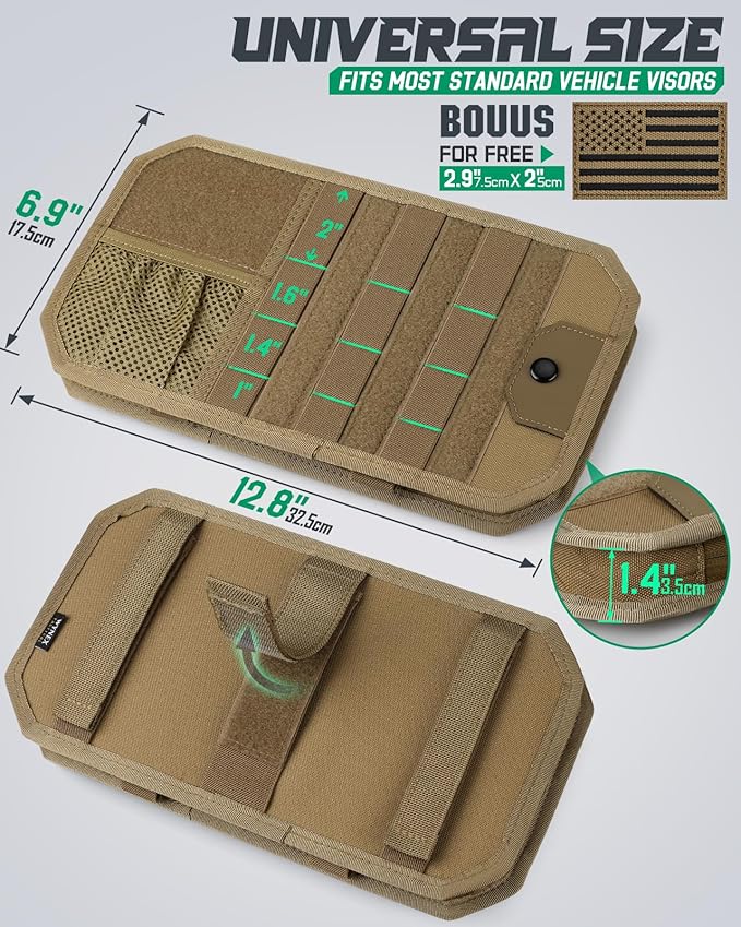 LIVANS Tactical Car Sun Visor Organizer, Fit Cars Trucks SUV Jeeps Patrols | Livans Tactical Car Sun Visor Organizer, Fit Cars Trucks Suv Jeeps Patrols