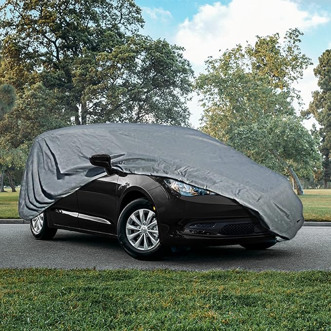 Leader Accessories Mini Van Car Covers All-Weather, Fits 190"-208" | Waterproof, Breathable, Windproof Protection Against Rain, Snow, UV & Dust, Full-Exterior Cover for Indoor & Outdoor Use
