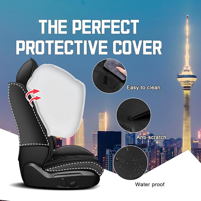 CTDS Car Seat Covers for Honda Civic 2000-2026, Stylish Sport Seat Cover, Premium Nappa Leather Car Seat Cover. Automobile Seat Covers Sets.(Standard 5 Seats/Pure Black)