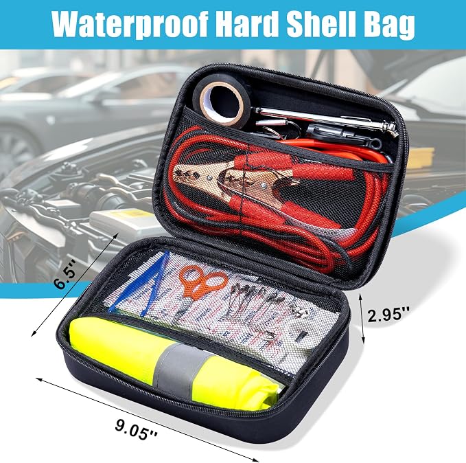 Car Roadside Emergency Kit, Car Safety Kit for Men Portable Car Kits for Emergency, Pink