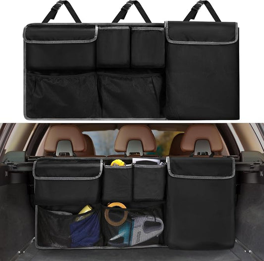 XHRING Car Trunk Organizer Storage Backseat Hanging Bag for Mazda CX5/CX-5 CX30/CX-30 CX50/CX-50 CX9/CX-9 CX3 CX7/CX-7 GS GT I Sport Touring Carbon Edition SUV Camping Accessories 2000-2025 2026