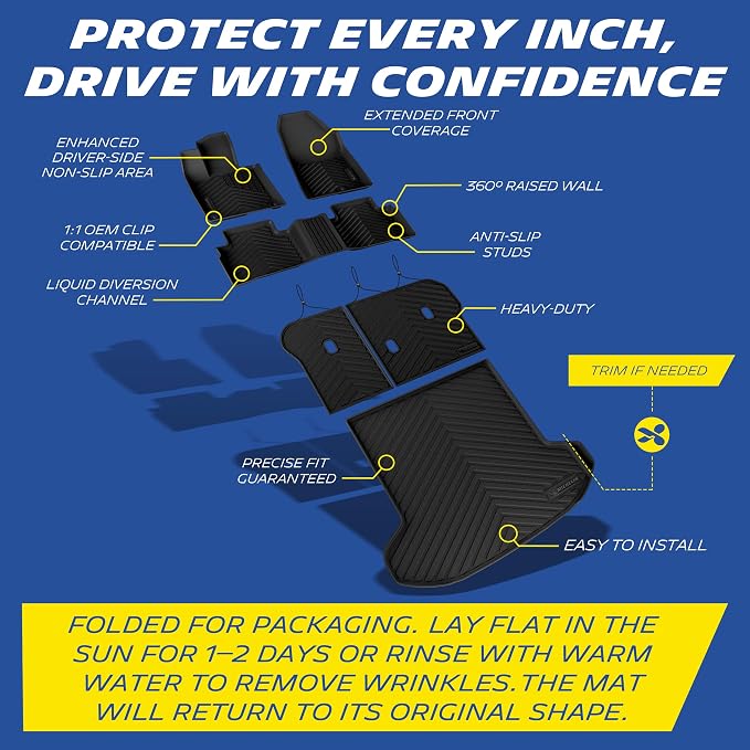Michelin Vehicle Mats, Premier Series All-Weather TPE Custom Fit Liner for 2023-2026 Kia Sportage Gas Floor Mats, Not Fit Hybrid or PHEV (6 Piece)