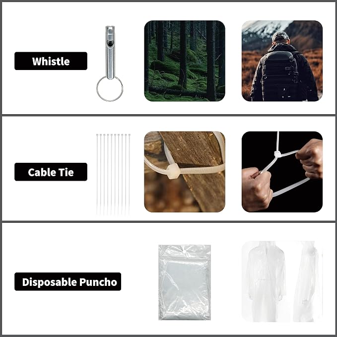 RHINO RESCUE Survival First Aid Kit for Hiking, Backpacking | Portable Size, IFAK Molle Pouch, Essential Outdoor Gear, 100+ First Aid Supplies, 20+ Survival Essentials, HSA/FSA Approved