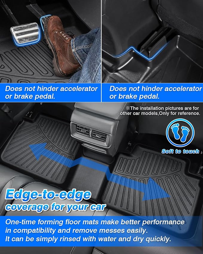 Floor Mats for Chevy Suburban & GMC Yukon XL 7 Seats 2021-2025 2026 All Weather Cargo Liner for Suburban Accessories Carpet TPE Heavy Duty Floor Mat (2nd Row Bucket Seats)