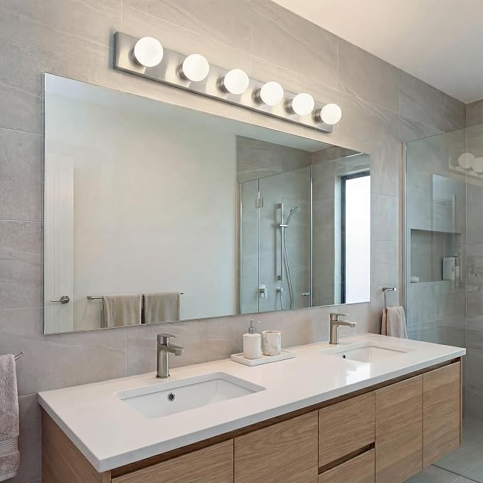 Kichler 626NI 36" Bath Bar 6-Light Vanity Light Fixture with Brushed Nickel Finish for Bathroom over Mirror, Traditional Style Lighting (36" L x 4.25" H), 626NI