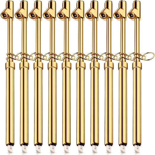 Tallew 10 Pack Dual Head Tire Pressure Gauge Heavy Duty Air Pressure Tire Gauge for Auto Truck Car RV Van Gage Range 10-150PSI, 1-10Bar (Gold)
