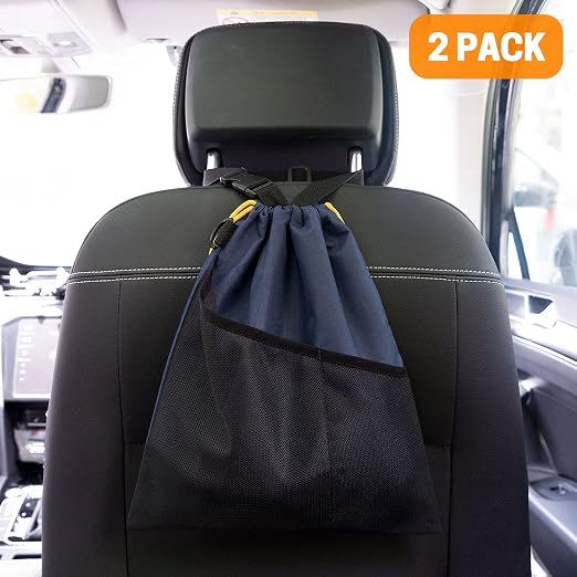 GNEGNI 2PCS Hanging Car Garbage Can - Waterproof Leakproof Trash Bag | Car Trash Can with Durable Leakproof Lining, Keeps Vehicle Clean and Neat