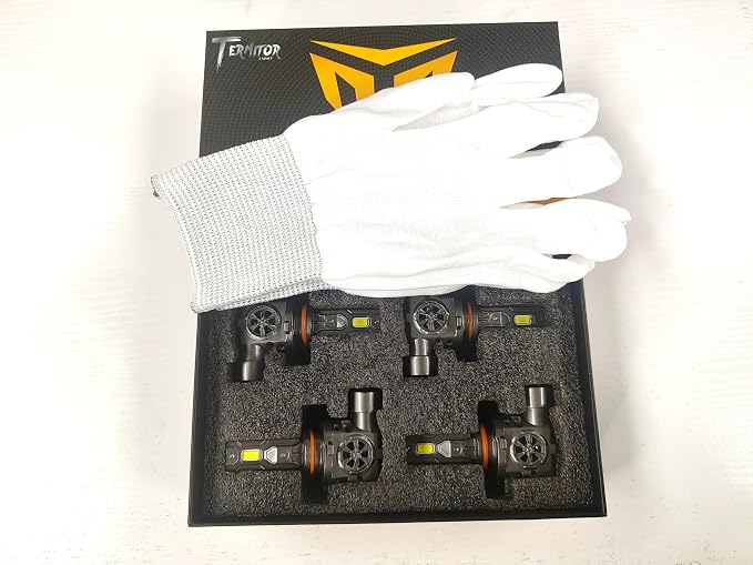 Termitor 9005/HB3 9006/HB4 Exterior Light Bulbs for Off-road | 10X Brighter 100,000LM, 85K+ hrs, 6500K Cool White, IP68 Waterproof, 1:1 OEM Size, 5 Minute Installation, Pack of 4