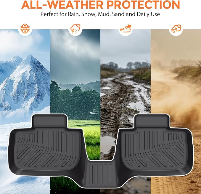 Floor Mats for Dodge Challenger RWD 2015-2023 | (Not for AWD or 3.6L V6 Engine Models), Heavy Duty TPE All Weather Protection, Waterproof Non-Slip Black(Two-Row Floor Mats)