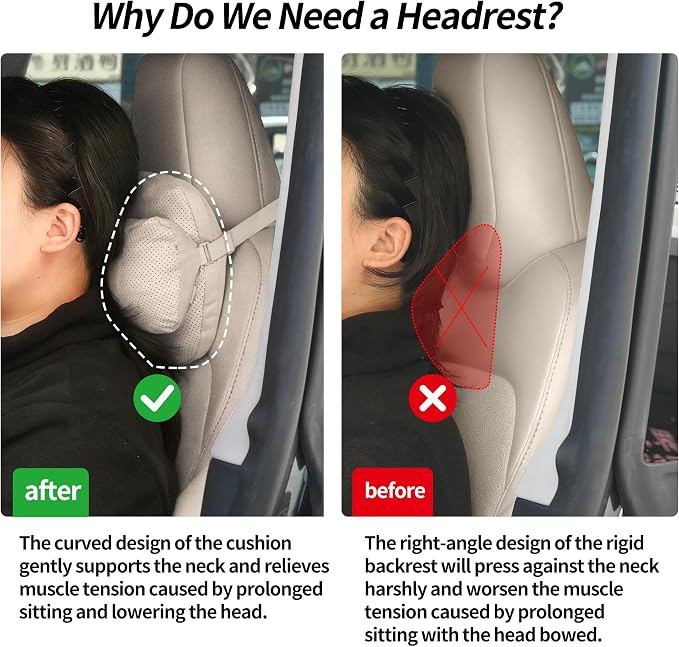 Car Neck Pillow, Soft Car Headrest Neck Rest Cushion for Driving | Comfortable Neck Pillow for Driving, Ergonomic Car Neck Support Pillow for Relieve Driving Fatigue, Universal for Car Office