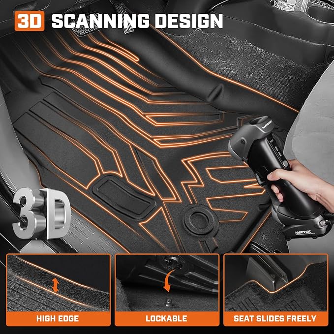 Mixsuper F150 Floor mats-Floor mat for Ford F150/Ford Bronco 1980-1996, F-250/F350 1980-1997 Classic Ford Truck Accessories,All Weather TPE Rubber Floor Liners Protection,Anti-Slip Car Mats, Black
