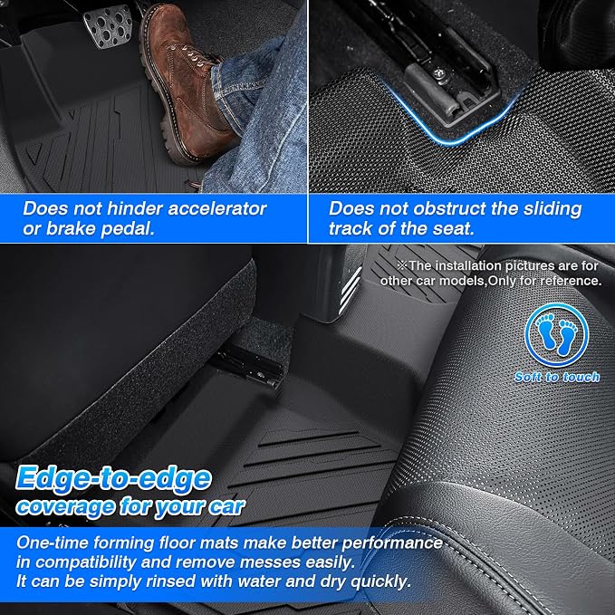 Floor Mats for Toyota Tacoma 2024 2025 2026 Double Cab Auto Tran(Not fit Hybrid), All Weather Floor Mat for Tacoma Accessories, Heavy Duty Tacoma TRD/SR/SR5/limited Car Mats, Car Accessories