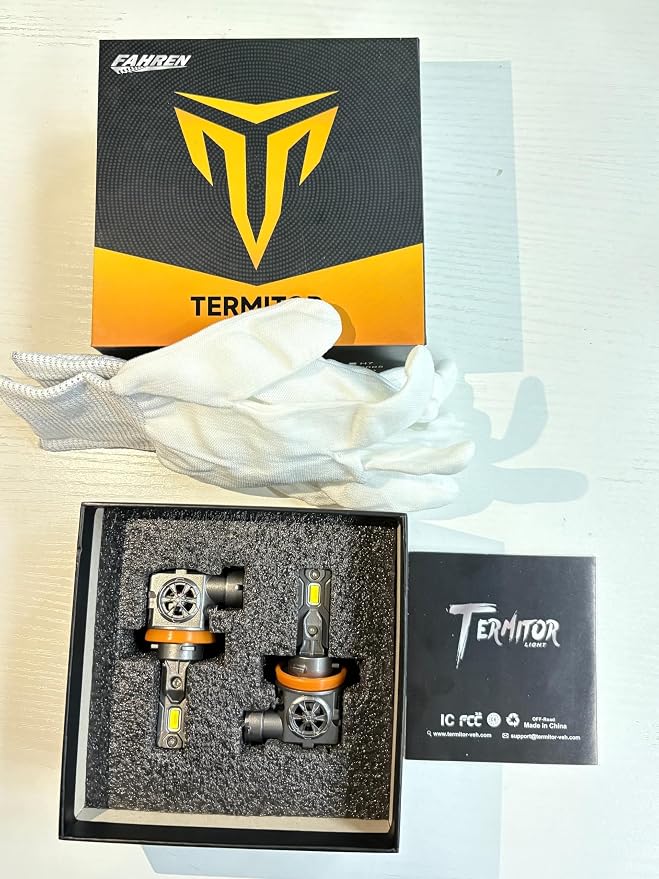 Termitor Latest H11 Light Bulb, H9 Halogen for Off-road | 106K Lumens, 6500K Daylight White, No Adapter Required, Easy Install, 75,000hrs+ Lifespan, IP68, 1:1 size, Pack of 2