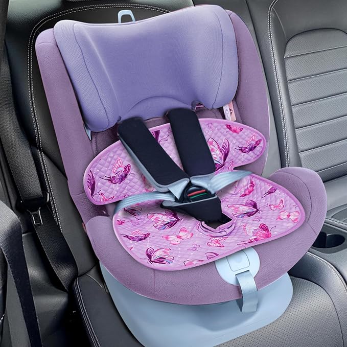Babenest Car Seat Potty Protector Cover -Waterproof Carseat Training Liner for Baby &Toddler Shower Gift, Dry Piddle Pee Pad with Fun Designs for Strollers & Infant Car Seats (2pcs, Butterfly-Purple)