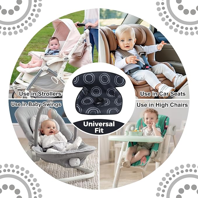 Car Seat Potty Training Protector – Piddle Pad with 360° Leak-Proof Edge & Anti-Slip, Waterproof Soft Machine Washable Quick-Dry Liner for Toddler Car Seat, Stroller, High Chair (Black)