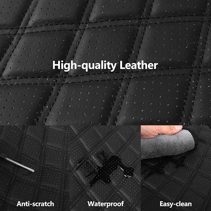 HChengkikz Front Car Seat Cover, Waterproof Nappa Leather (Black) | Breathable, Airbag compatible, Easy to Install, Universal Fit for Most Cars, Sedans, SUVs, Vans, Trucks