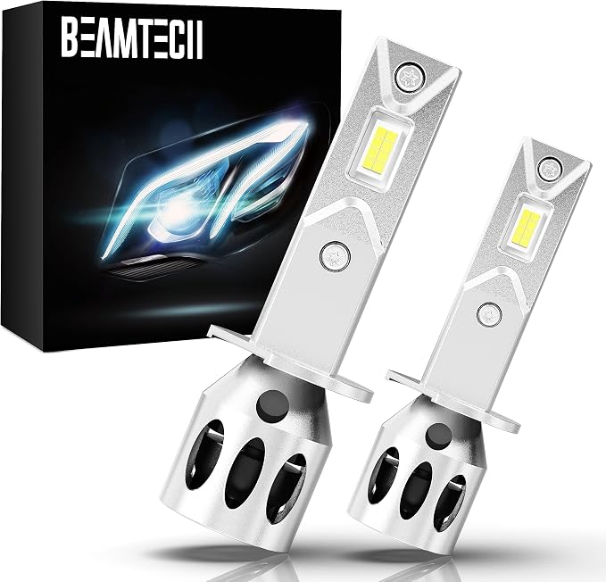 BEAMTECH H1 Bulbs, 300% Brighter 6500K White Fog Light, Pack of 2