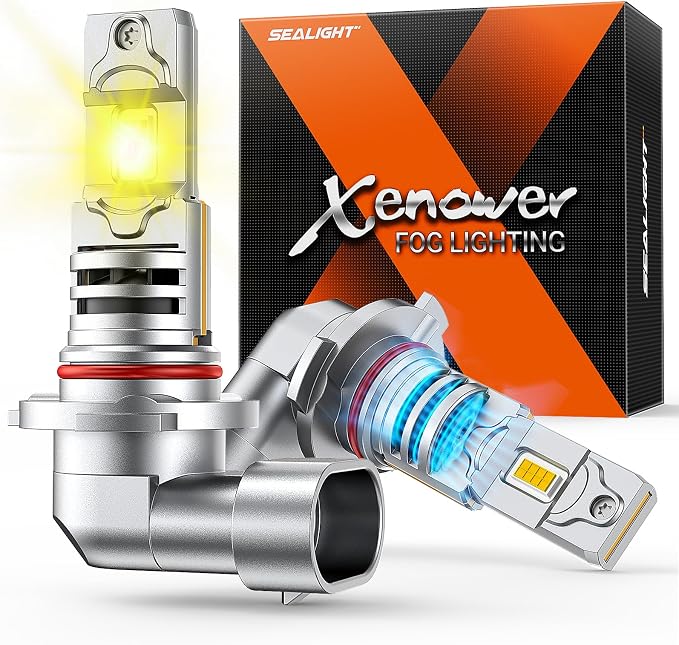 SEALIGHT H10 9145 9140 LED Fog Light Bulb Yellow, 18000 Lumens 1000% Super Bright H10 Yellow Fog Lights, 1:1 Design for Car Powersports ATV/UTV, Play-N-Play,pack of 2