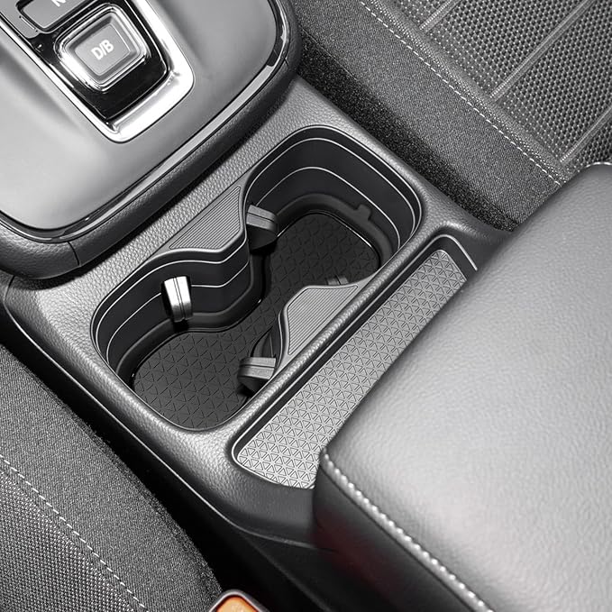 for Honda CRV Accessories 2023 2024 2025 2026 3D Cup Holder Center Console Liner Inserts Silicone Anti-dust Mat Pad Interior Decoration (2 Pcs, Black Trim)