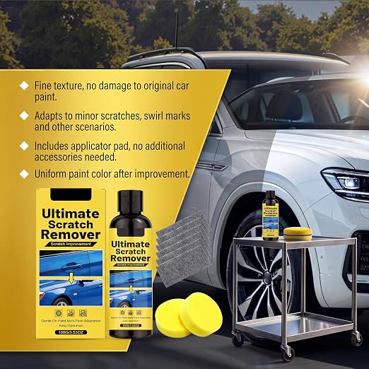 Nanopolix Scratch Remover for Car, 2-Pack Scratch Repair Kit for Automotive Paint, Clear Coat Scratch Remover Compound, Easy DIY Car Scratch Repair with Sponge & Cloth
