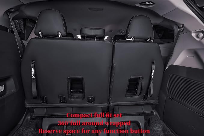 coverdream Sienna Car Seat Covers Custom Fit for 2011-2020 Toyota Sienna XLE,Limited,Limited Premium,2nd Row Captain Seats w/Foot Rest,Full Coverage Leather Seat Protector(Full Set,Black)