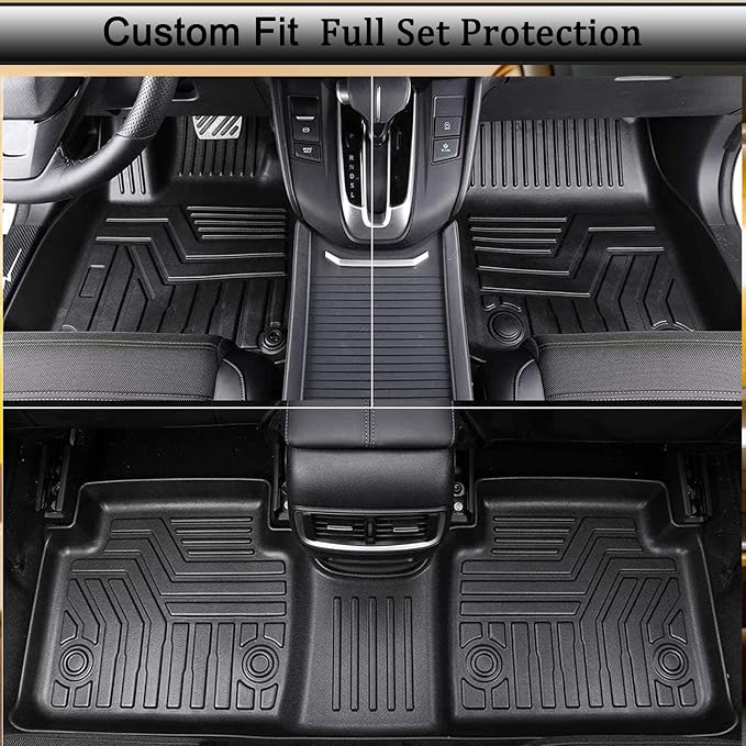 Floor Mats ＆ Cargo Liners Compatible with 2013-2017 Honda Accord，All Weather Protection Waterproof Durable Anti-Slip Odorless Custom-fit Front Rear Rows Back Trunk Tray Full Set Carpet Liner